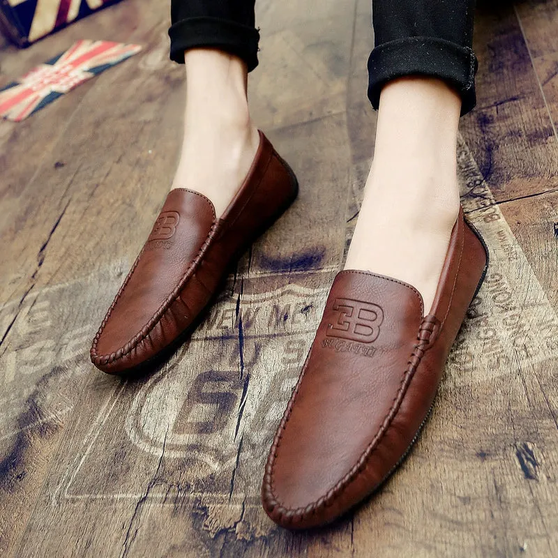 2022 summer new Doudou shoes men's fashion business lazy shoes Korean style casual slip-on leather shoes driving shoes men's shoes