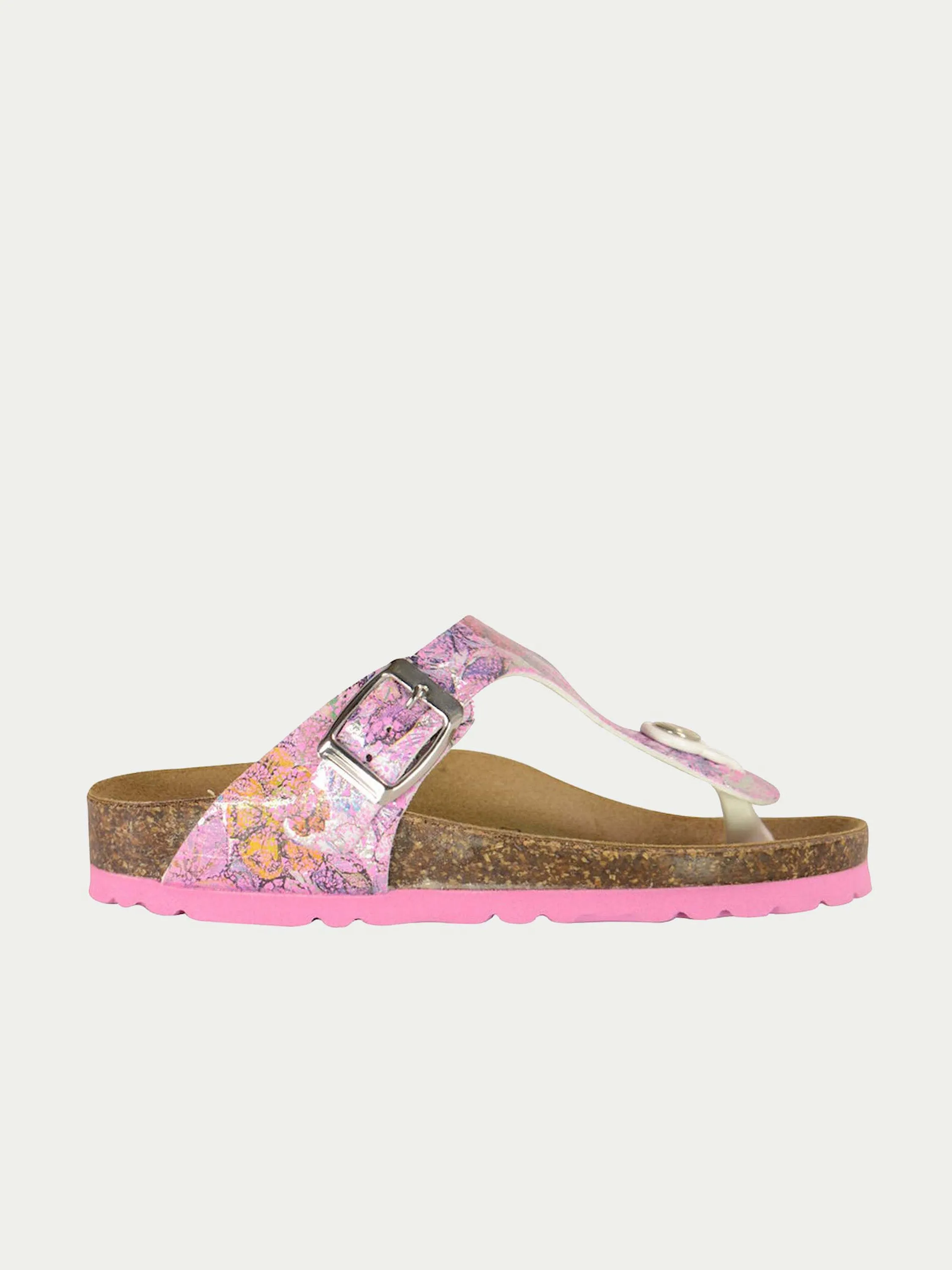 Biochic Girls 1830 Purple Floral Flat Sandals