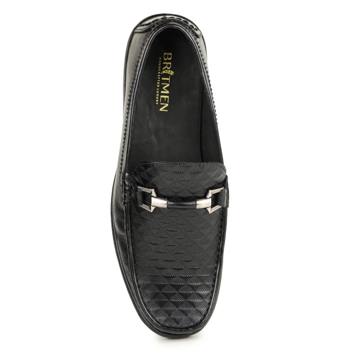 Britmen 9121 Men's Textured Horsebit Loafers