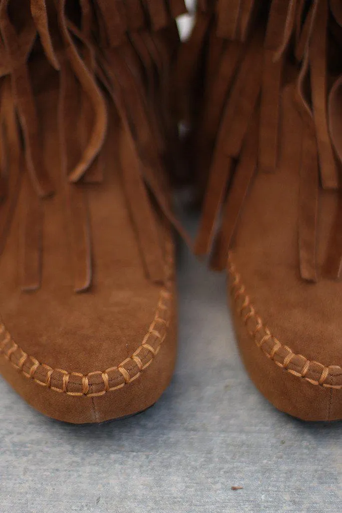 Brown Fringe Boots