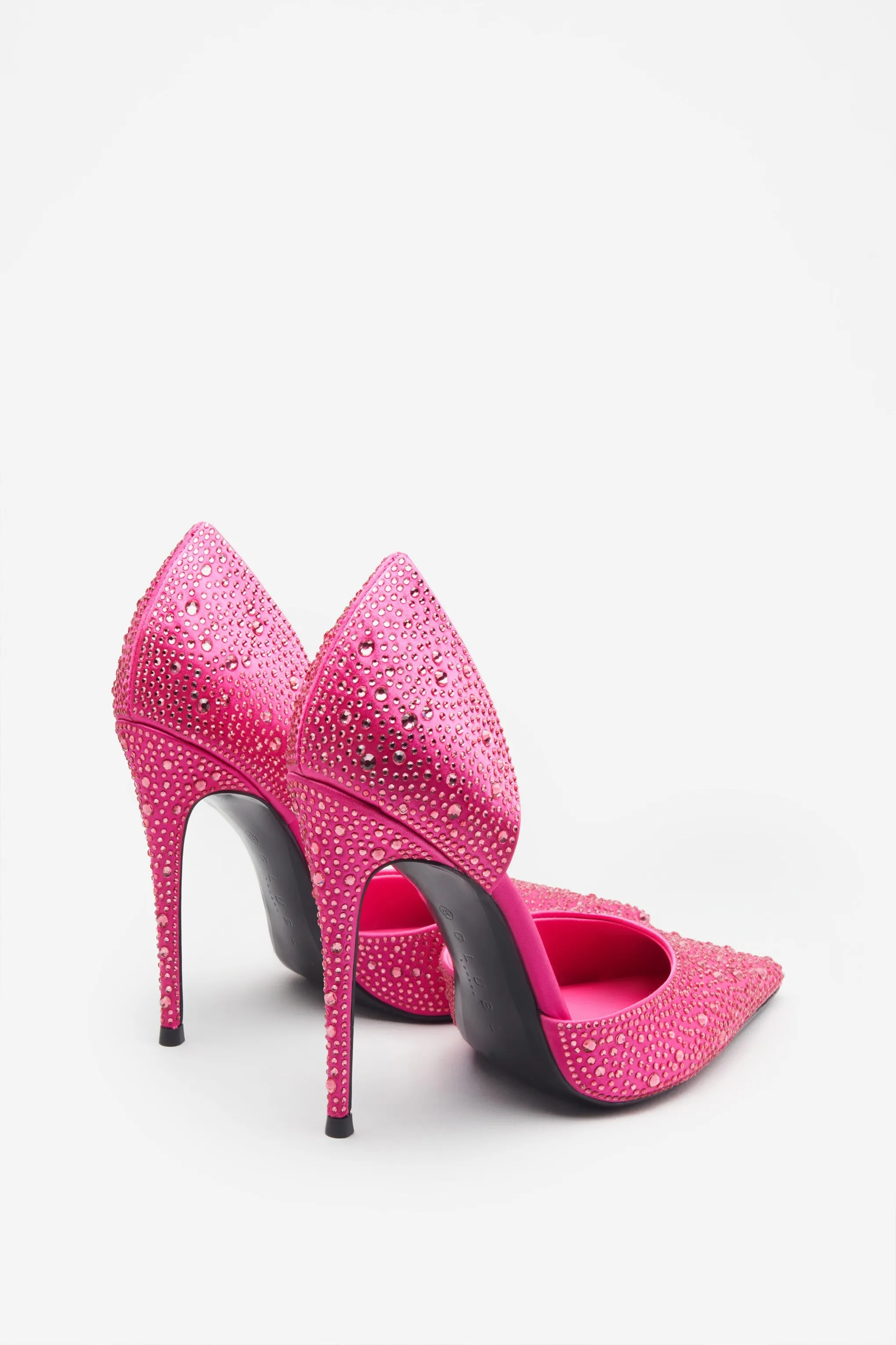 Catcher | Pink Diamante Pointed Court Heels