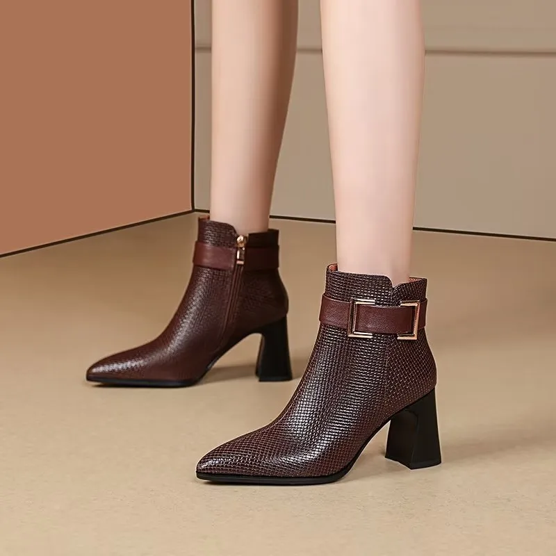 ChicLux Pointed Toe High Heeled Boots