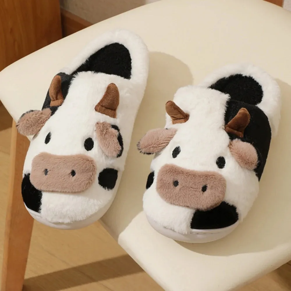 Cute Cow Fluffy House Shoe Slippers