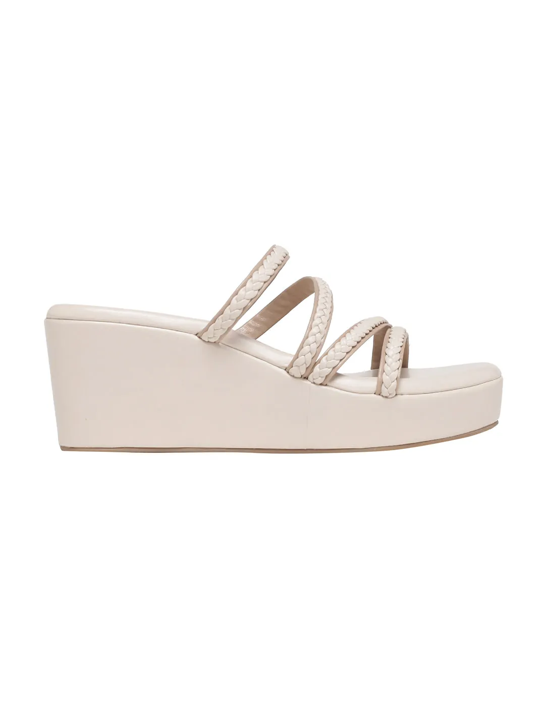 Delilah Beige Wedge Heels