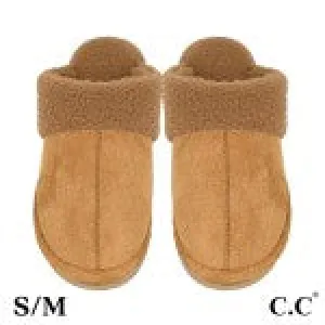 Faux Suede Sherpa Slippers