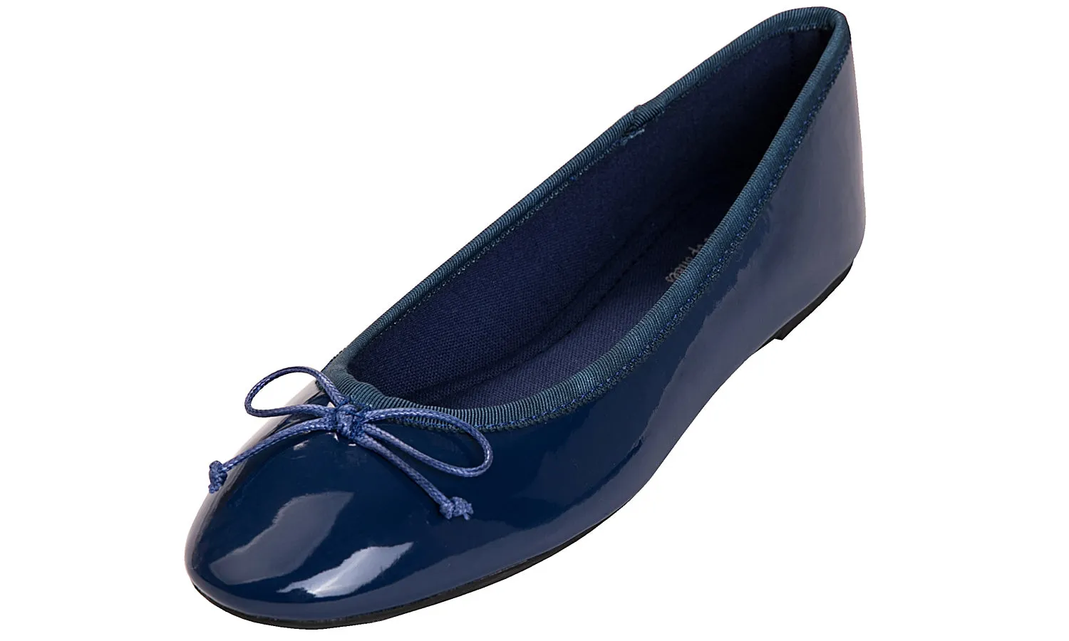 Feversole Women's Macaroon Navy Memory Foam Cushion Insock Patent Ballet Flat