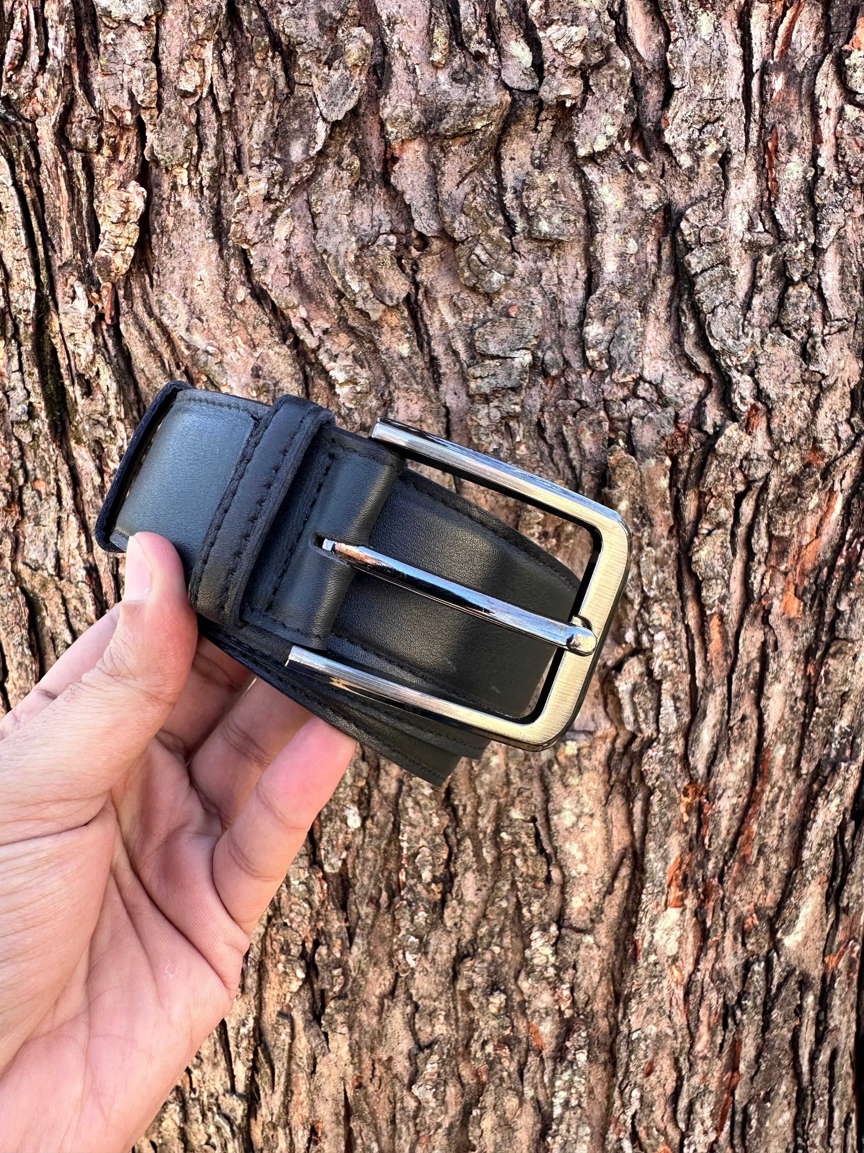 Handmade Black Leather Belt