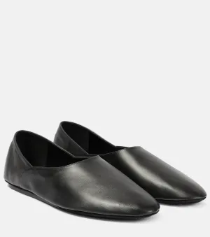 Jil Sander leather ballerinas, black