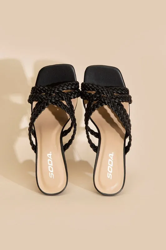 KELLAN Double Cross Braided Heels