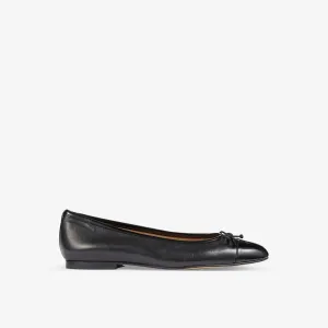 Lk Bennett leather Kara ballerinas with toe and bow, black