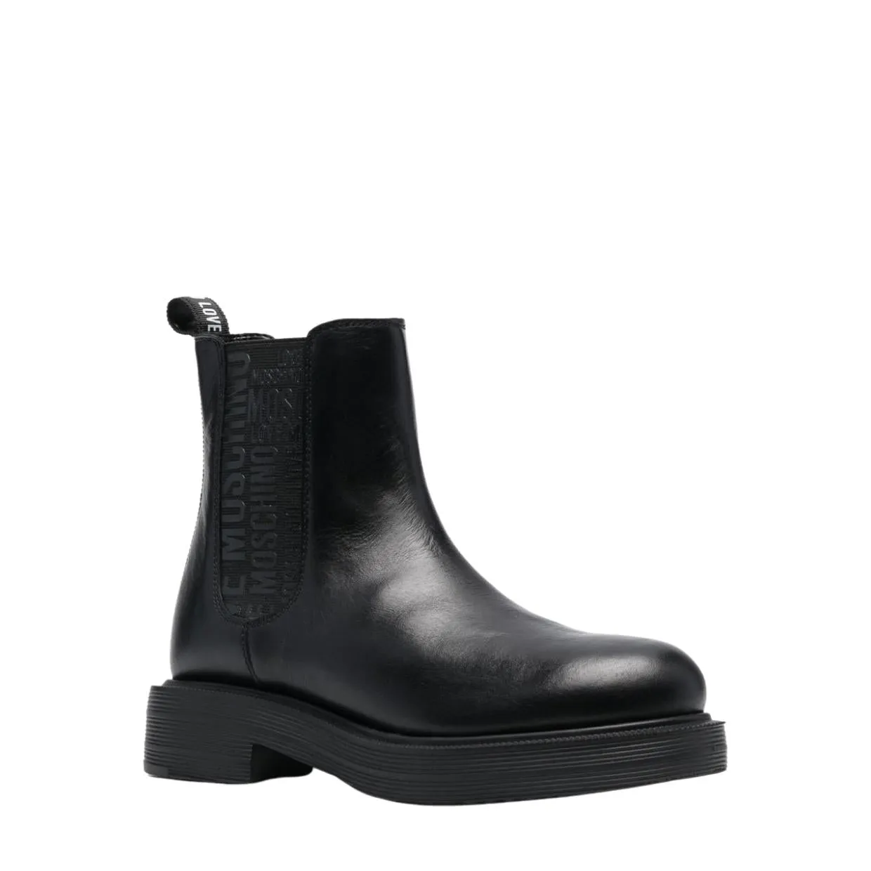 Love Moschino Logo Tape Black Boots