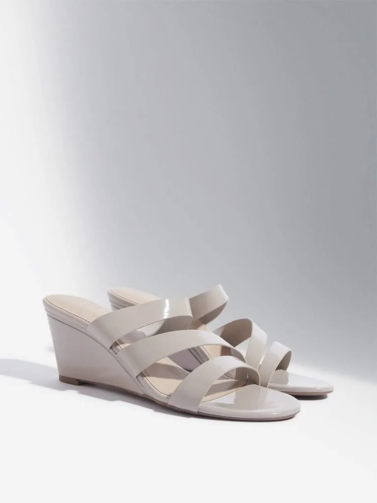 LUNA BLU Taupe Multi-Strap Heel Sandals