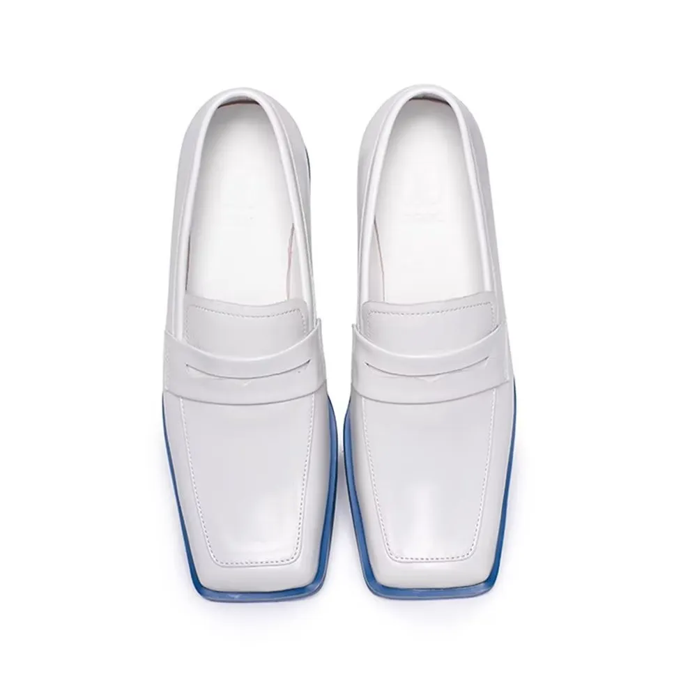 LuxeLeather Square Toe Slip-on Dress Shoes