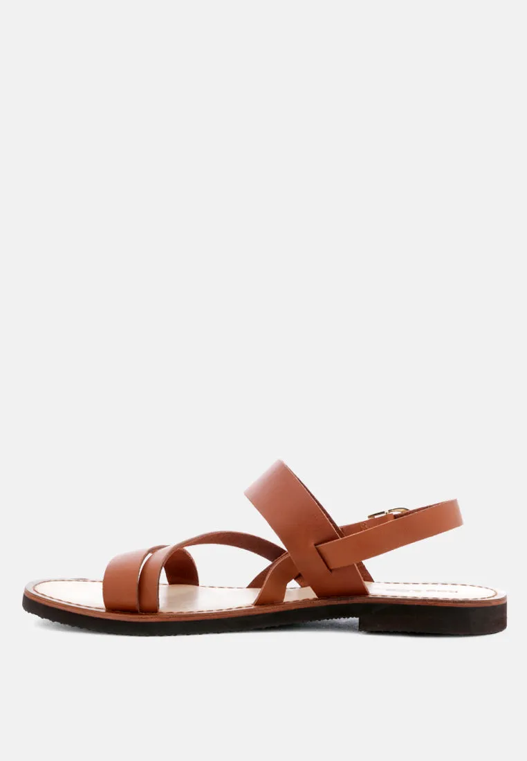 MONA Tan Flat Summer Sandals