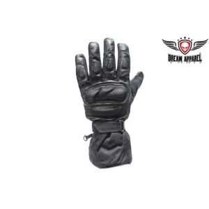 Motorcycle Padded Leather & Mesh Racing Gloves