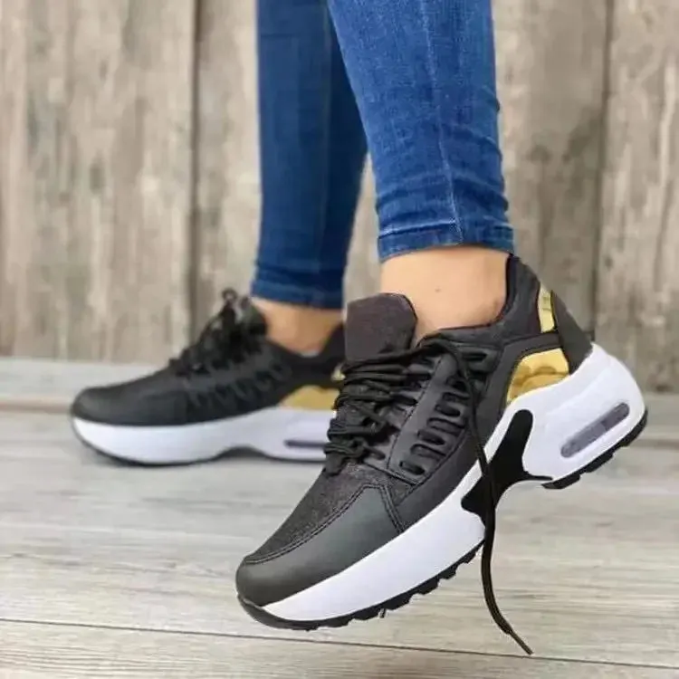 New Fashion Women Flats Mesh Sport Summer Platform Breathable Sneakers Casual Running Shoes