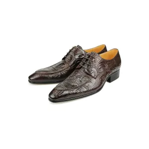 Opulent CrocLuxe Pointed Toe Derby Dress Shoes