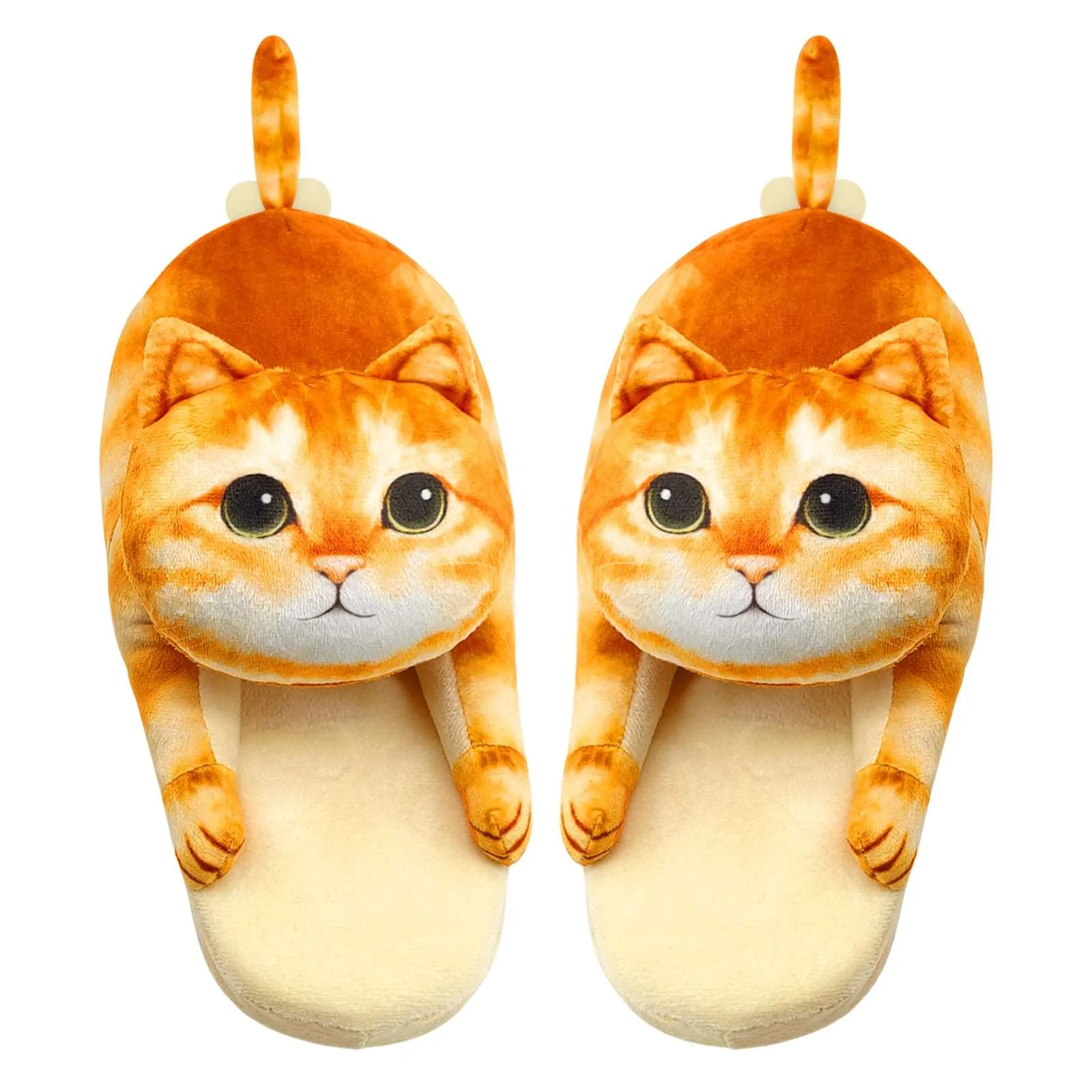 Orange cat slippers