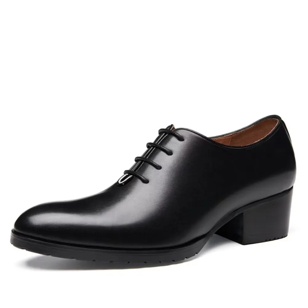 Refined Leather Pointed Toe Oxford Dress Shoes