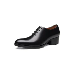 Refined Leather Pointed Toe Oxford Dress Shoes