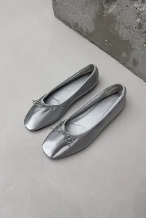 Reflective Ballet Flats - Silver