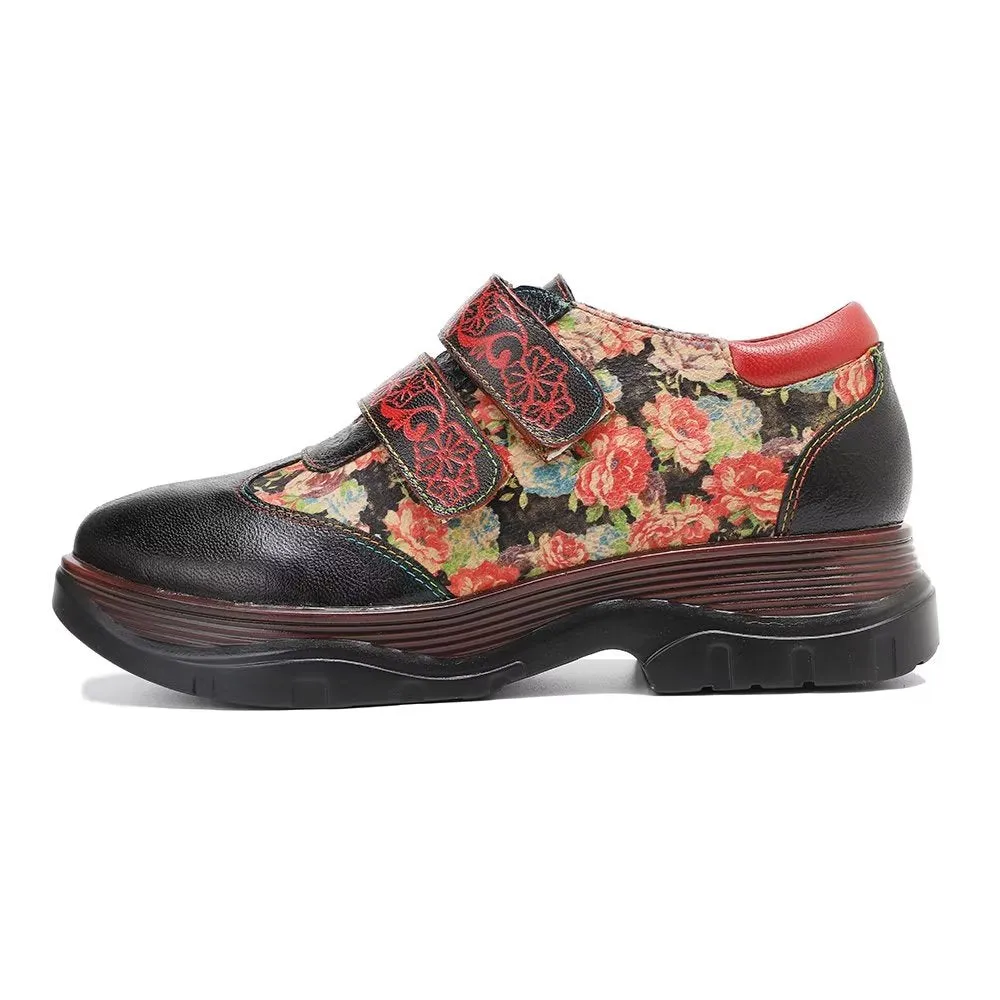 RetroLuxe Printed Comfort Heeled Casual Shoes