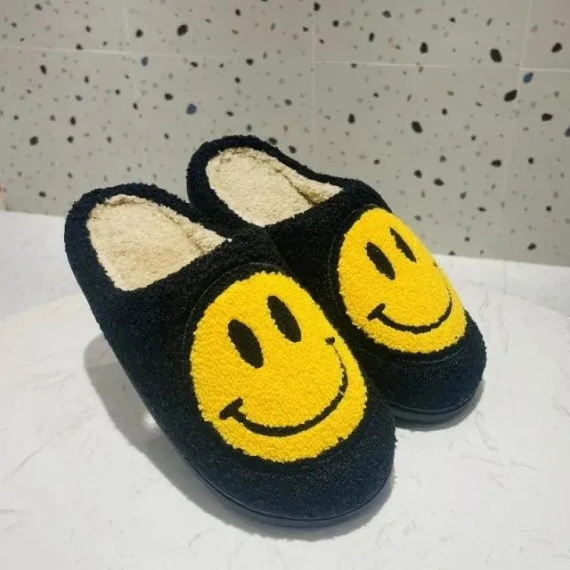 Smile Face  Faux Fur Slippers