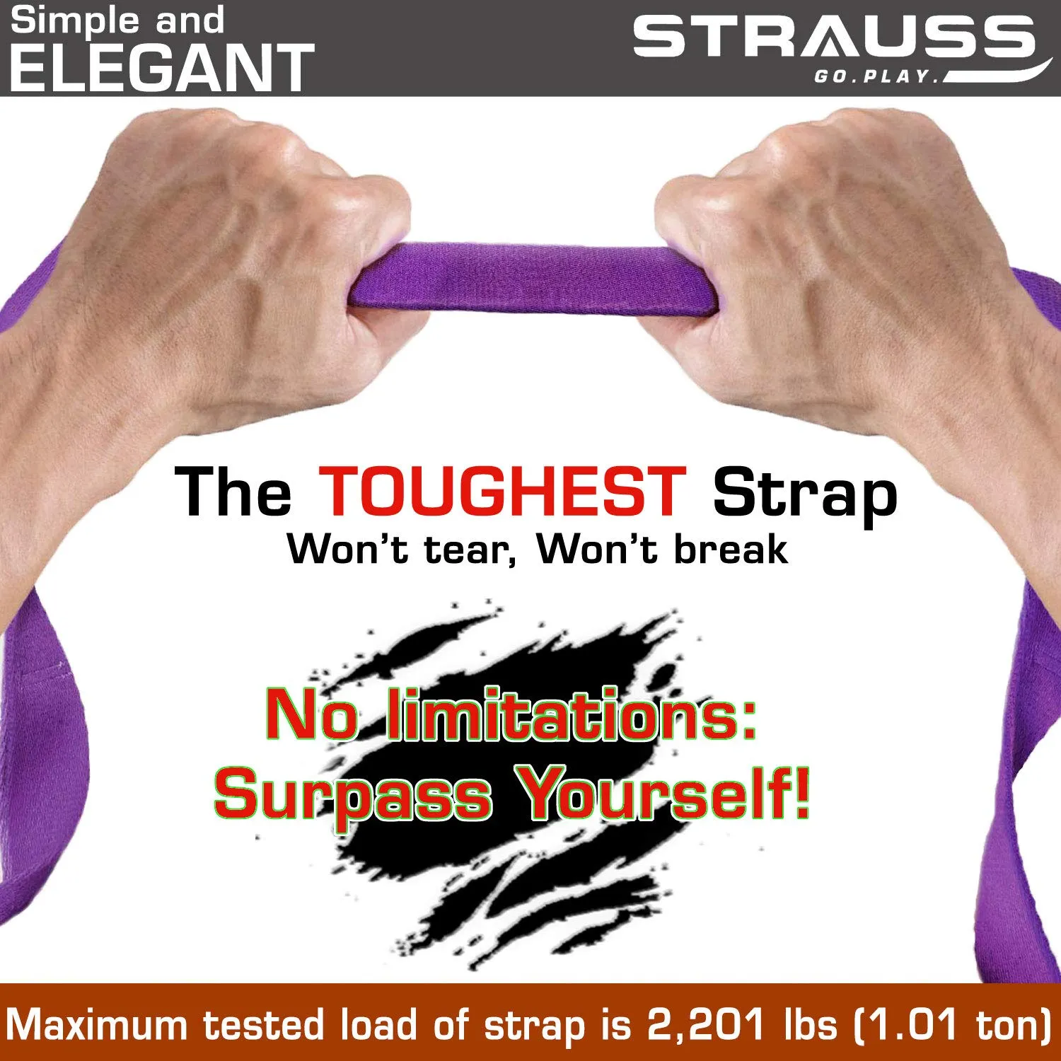 Strauss TPE Eco Friendly Dual Layer Yoga Mat, 6 mm (Pink) and Yoga Mat Strap, (Purple)