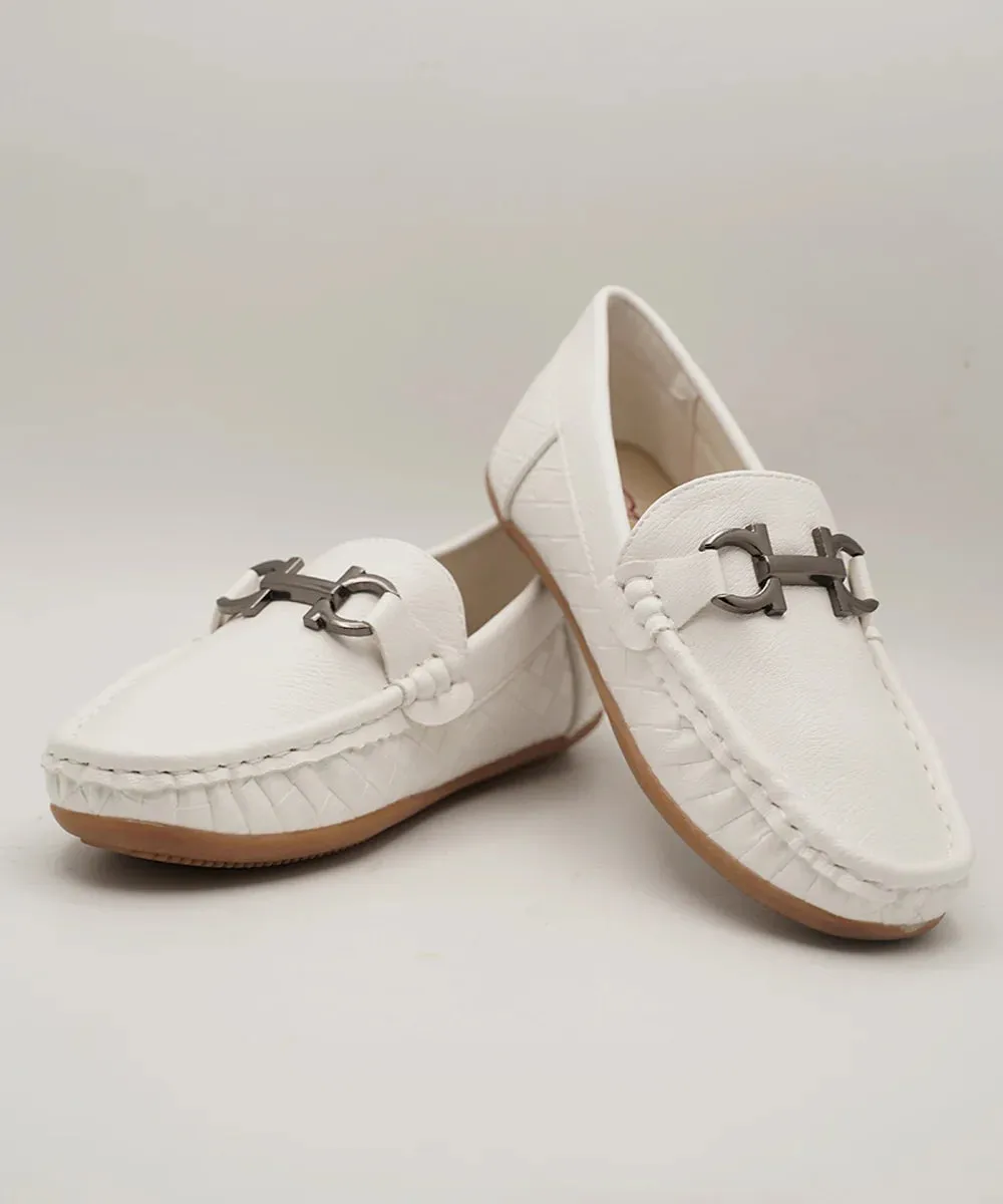 White Formal Loafers for Boys