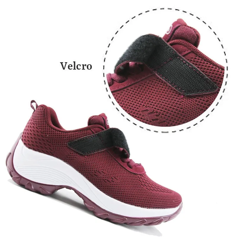 Women's Comfortable Woven Knit Sneakers  rubber