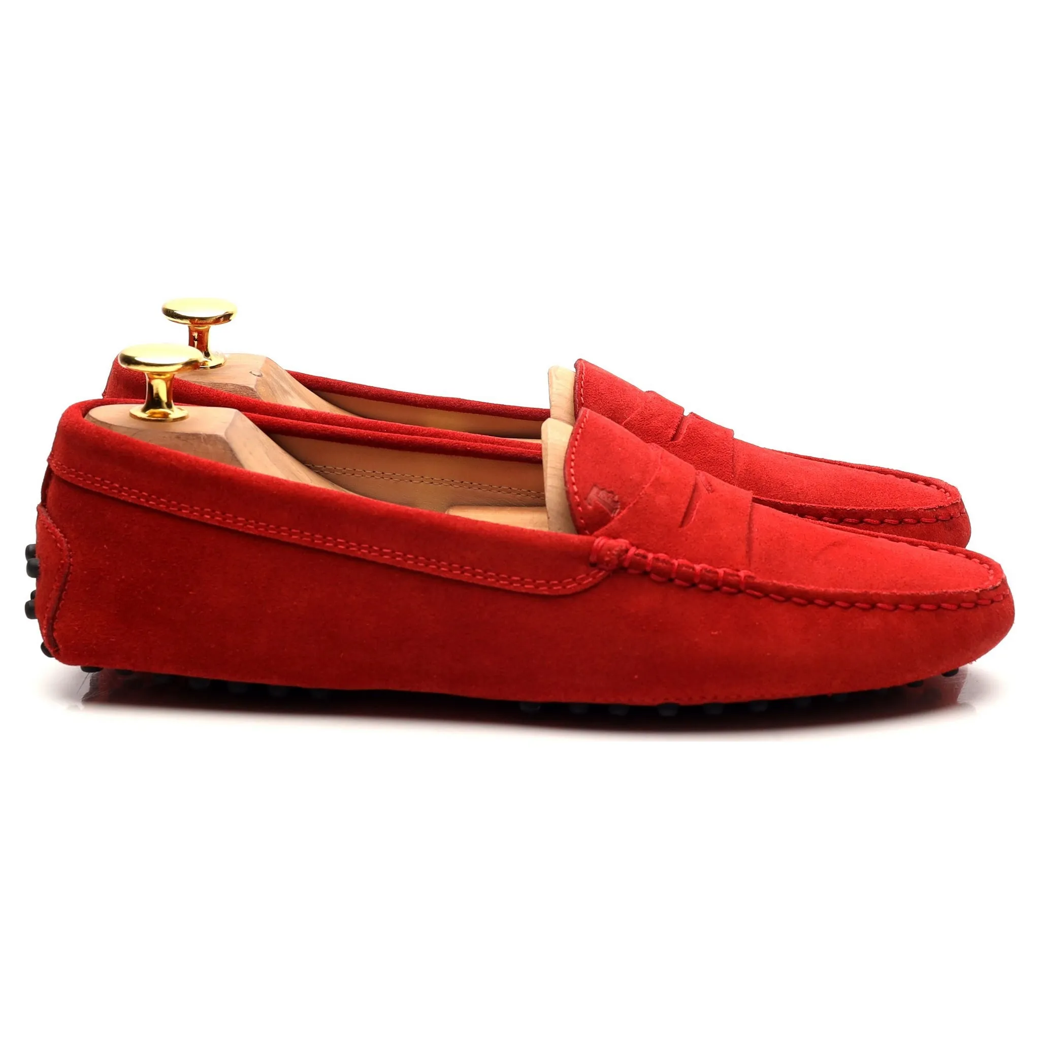 Women's Gommino Red Suede Driving Loafers UK 5.5 EU 38.5