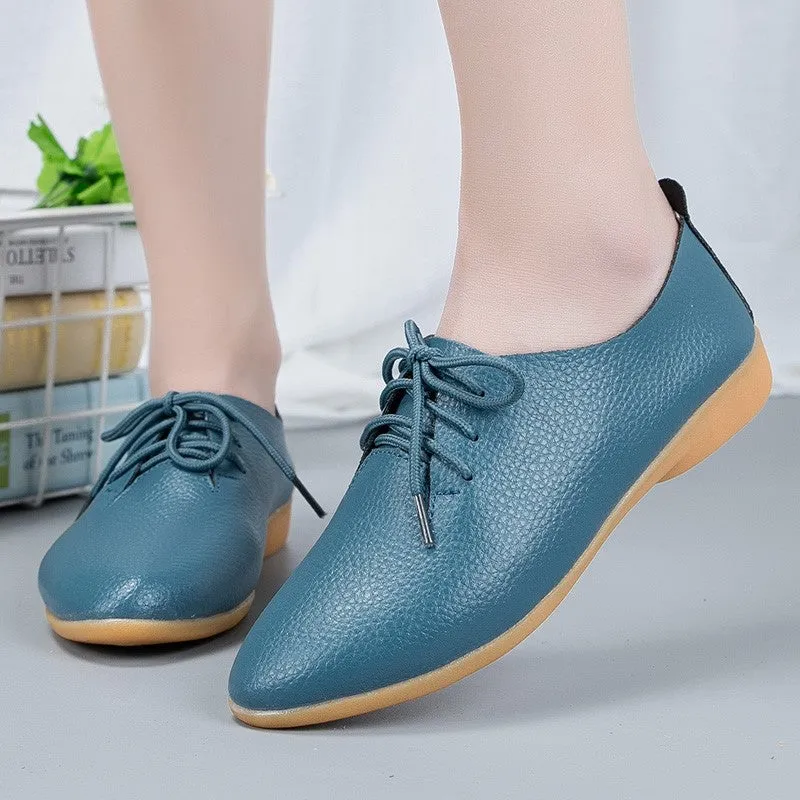 Women's popular leather pretty dressy flat loafers