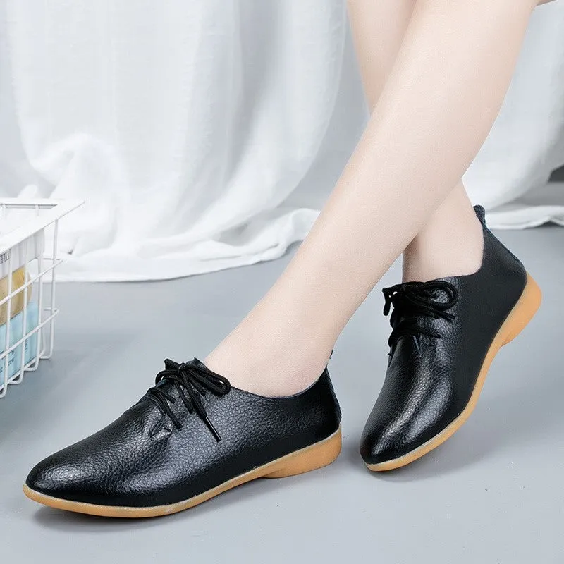 Women's popular leather pretty dressy flat loafers